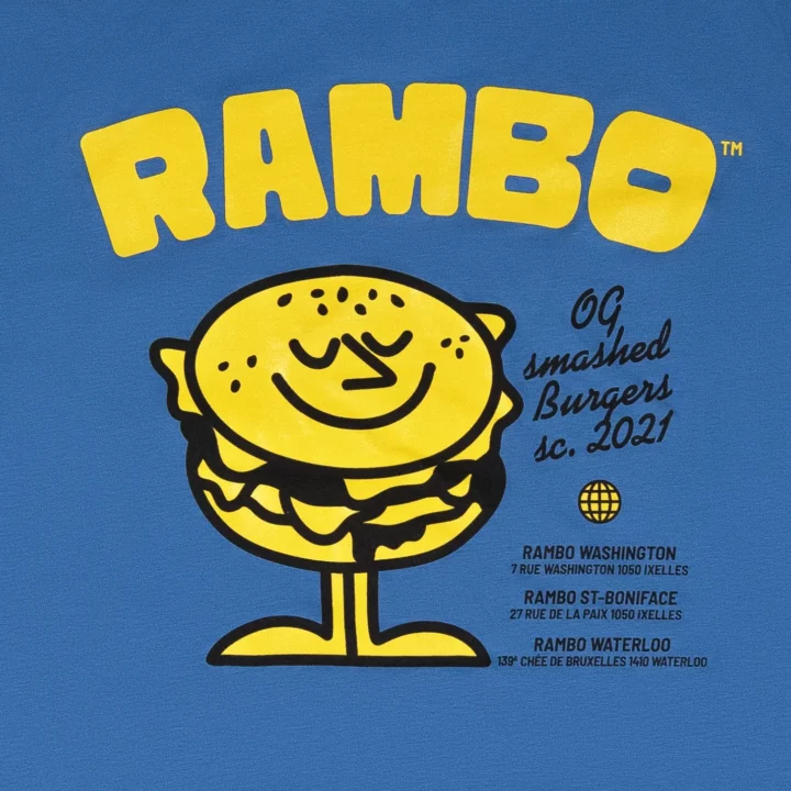 Rambo blue T-shirt back detail